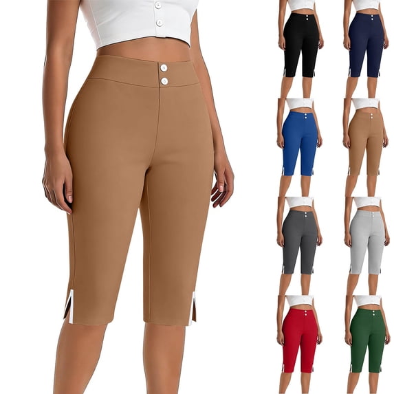 Under5 EGNMCR Green Biker Shorts Women 8"Tummy Control Workout Shorts Women with Pockets High Waisted Yoga Running Gym Spandex Compression