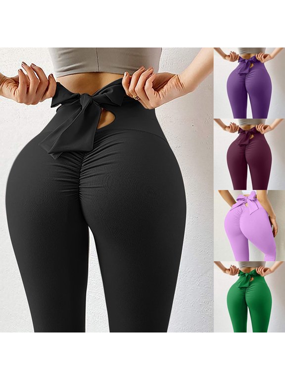 Under5 EGNMCR Purple High Waisted Leggings for Women Full Length Soft Yoga Pants for Workout Running Gym Plus Size Pants