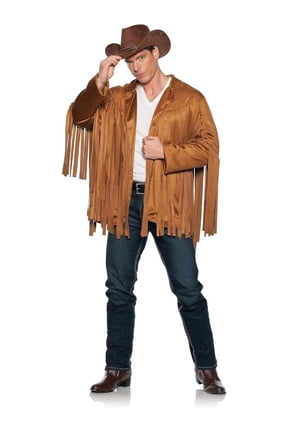 Brown Cowboy Western Fringed Jacket Men's Costume Large 42-46