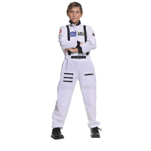 Childs NASA White Astronaut Space Flight Suit Costume Large 12-14