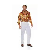 Men's Multi-Color Swirls 70s Disco Costume Shirt Large 42-46