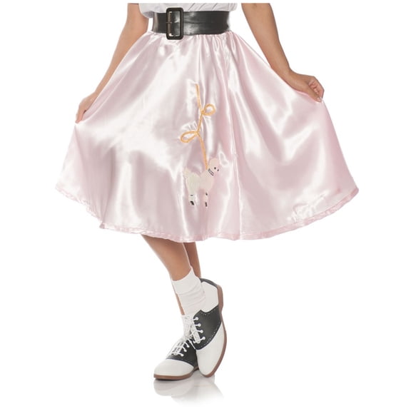 UnderWraps Women's 50s Pink Satin Poodle Skirt Costume Large 12-14