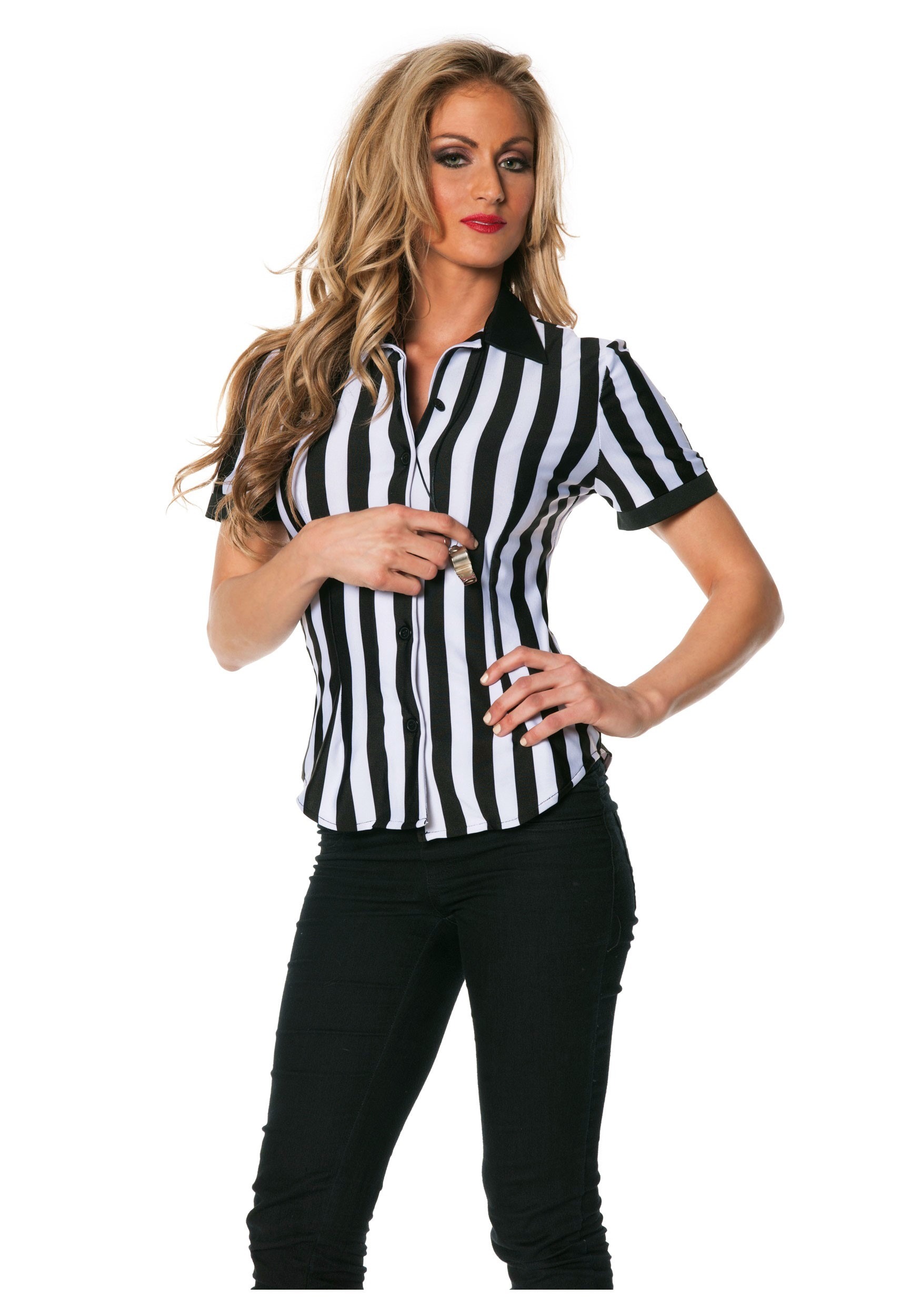 UnderWraps Women's Referee Fitted Costume Shirt 3X-Large 24 - image 1 of 2