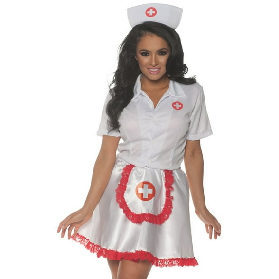 UnderWraps Women's Satin Nurse Skirt Costume Set Medium 8-10