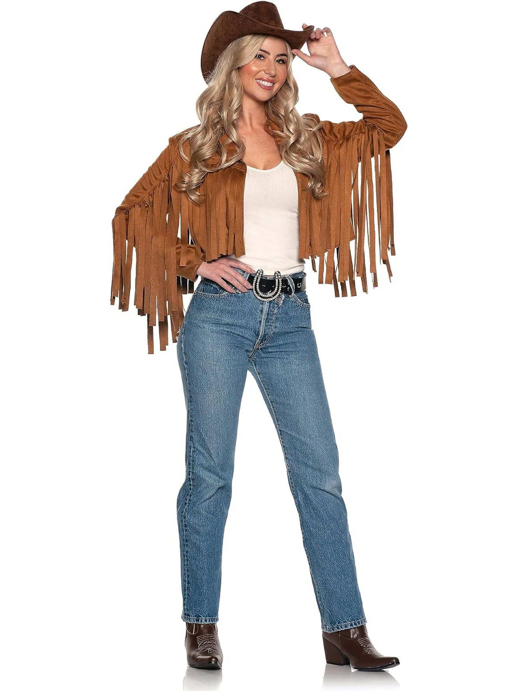 ladies wild west fancy dress costumes UnderWraps Women's Cowgirl Fringed Jacket Costume Medium 8-10 COLORS_Lavender