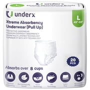 UnderX Incontinence Underwear Unisex Overnight Pull Up For Adults, L -20