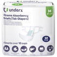 thumbnail image 1 of UnderX Xtreme Absorbency Adult Briefs with Tabs - Maximum Absorbency - Heavy-Duty Overnight Briefs for Men and Women– Leak-Proof Protection Absorbent Brief - Comfortable, Latex-Free (M-10 Count), 1 of 5