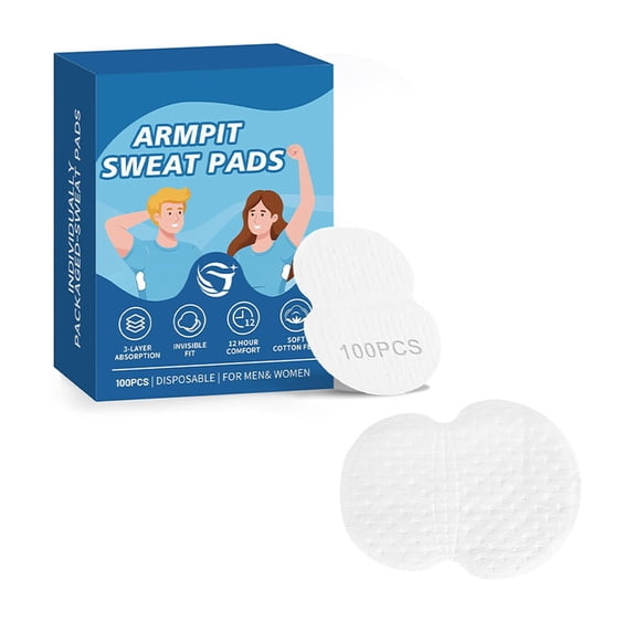 Underarm Sweat Pads,100-Pieces Invisible Armpit Sweating Patches, Easily Absorb Sweat And Neutralize Odors
