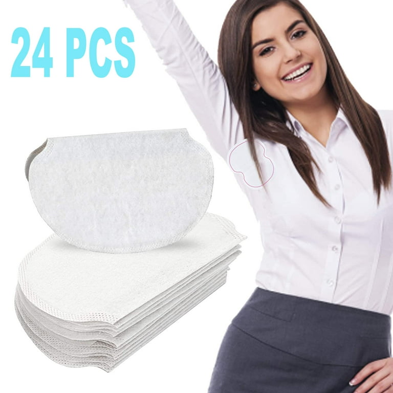 Underarm Sweat Pads, Armpit Sweat Pads for Women and Men, Non Visible,  Sweat Free Armpit Protection Pads for Sweating Women, Comfortable  Unflavored -24pcs White 