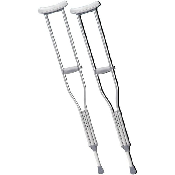 Underarm adjustable aluminum crutch, adult, 1 pair