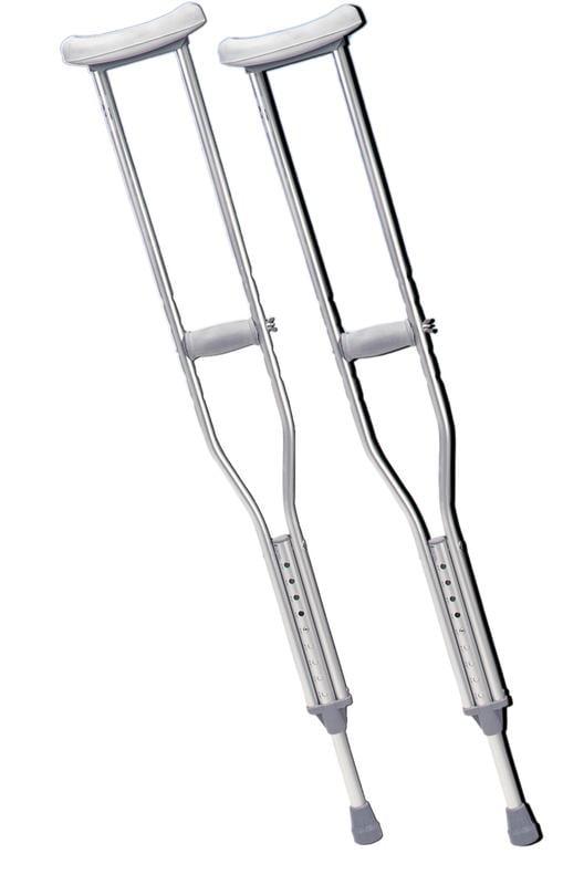 Underarm adjustable aluminum crutch, adult, 8pr