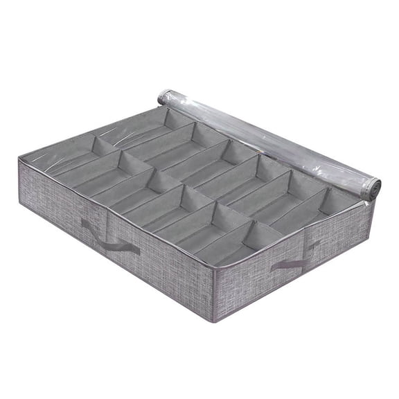 Underbed Shoe Storage Boxes - Foldable, Visible Lid, Organizer for Shoes/Clothes