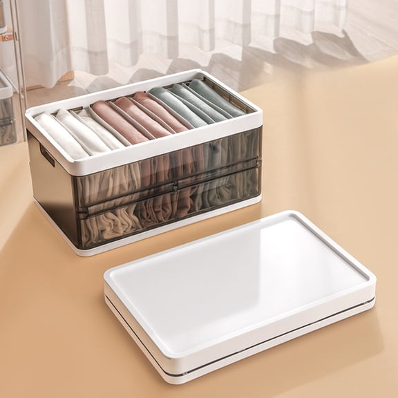 Underbed Stackable Storage Organizer with Lid for Home Use Multifunction for Clothes Shoes and Bedding +HIPS Construction, 40 cm×20 cm×25 cm, White A