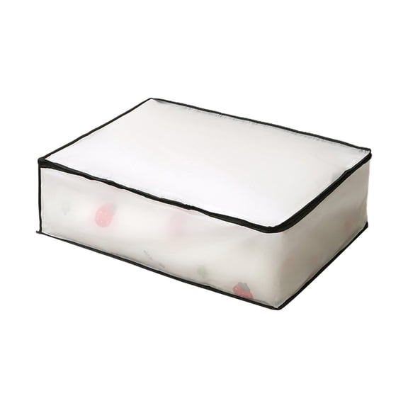 Underbed Storage Bag, Large Capacity Organizer Bag, PEVC Fabric Storage Pouch, Quilt Clothes Storage Sack for Bedroom, Dorm, Closet White Single Bag