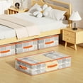 thumbnail image 1 of Underbed Storage Bags - Large Flat Clothes Organizer Box with Transparent PVC, Thickened Cationic Fabric, 5 Sizes for Clothes, Toys & Sundries, Easy to Clean, 1 of 5