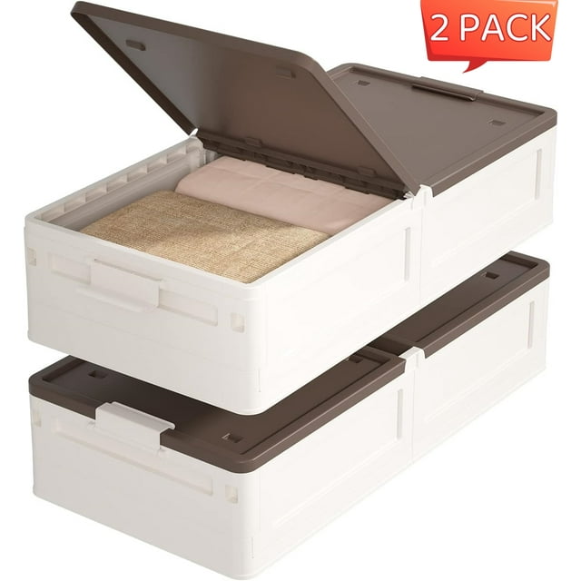 Underbed Storage Bins 57.5Qt/16.7Gal on Wheels, Plastic Stackable