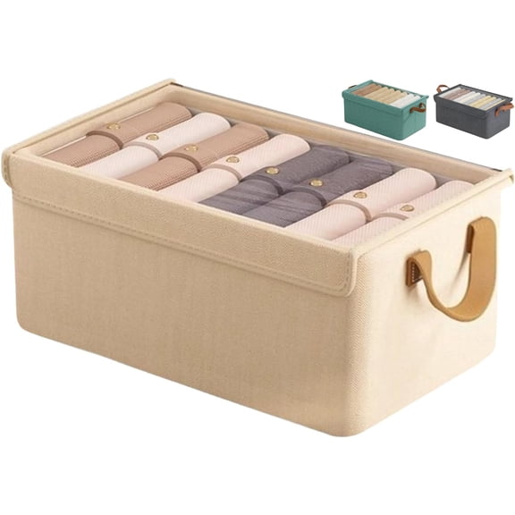 Underbed Storage Containers - Clear Top Fabric Bag, Foldable Organizer with Zipper Lid, Breathable Large Capacity Bin | Handles for Easy Access, Space Saving Closet Solution, Clothes Blankets Towels
