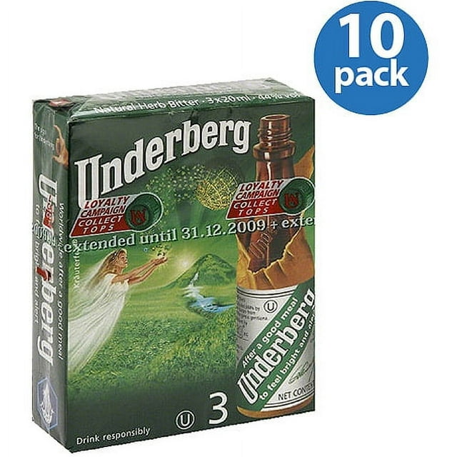 Underberg Natural Herb Bitters Herbal Digestive, 2 oz, (Pack of 10)