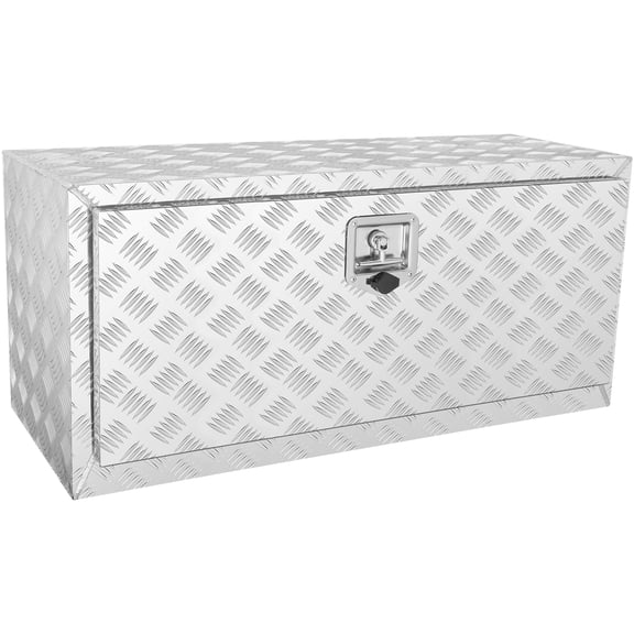 Underbody Truck Box, 36"14"16" Pickup Storage Box, Heavy Duty Aluminum Diamond Plate Tool Box with Lock and Keys, Waterproof Trailer Storage Box with T-Handle Latch for Truck, Van, Trailer