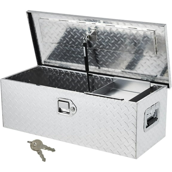 Underbody Truck Box,36*18*17"*/10*13*30/10*13*39/10*13*30/48*15*15 inch Pickup Storage Box,Heavy Duty Aluminum Diamond Plate Tool Box with Lock and Keys,Waterproof Trailer Storage Box with T-Handle