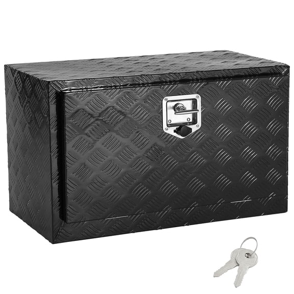 Underbody Truck Box, 36" x 17" x 18" Pickup Storage Box, Heavy Duty Aluminum Diamond Plate Tool Box with Lock and Keys, Waterproof Trailer Storage Box with T-Handle Latch for Truck, Van, Trailer