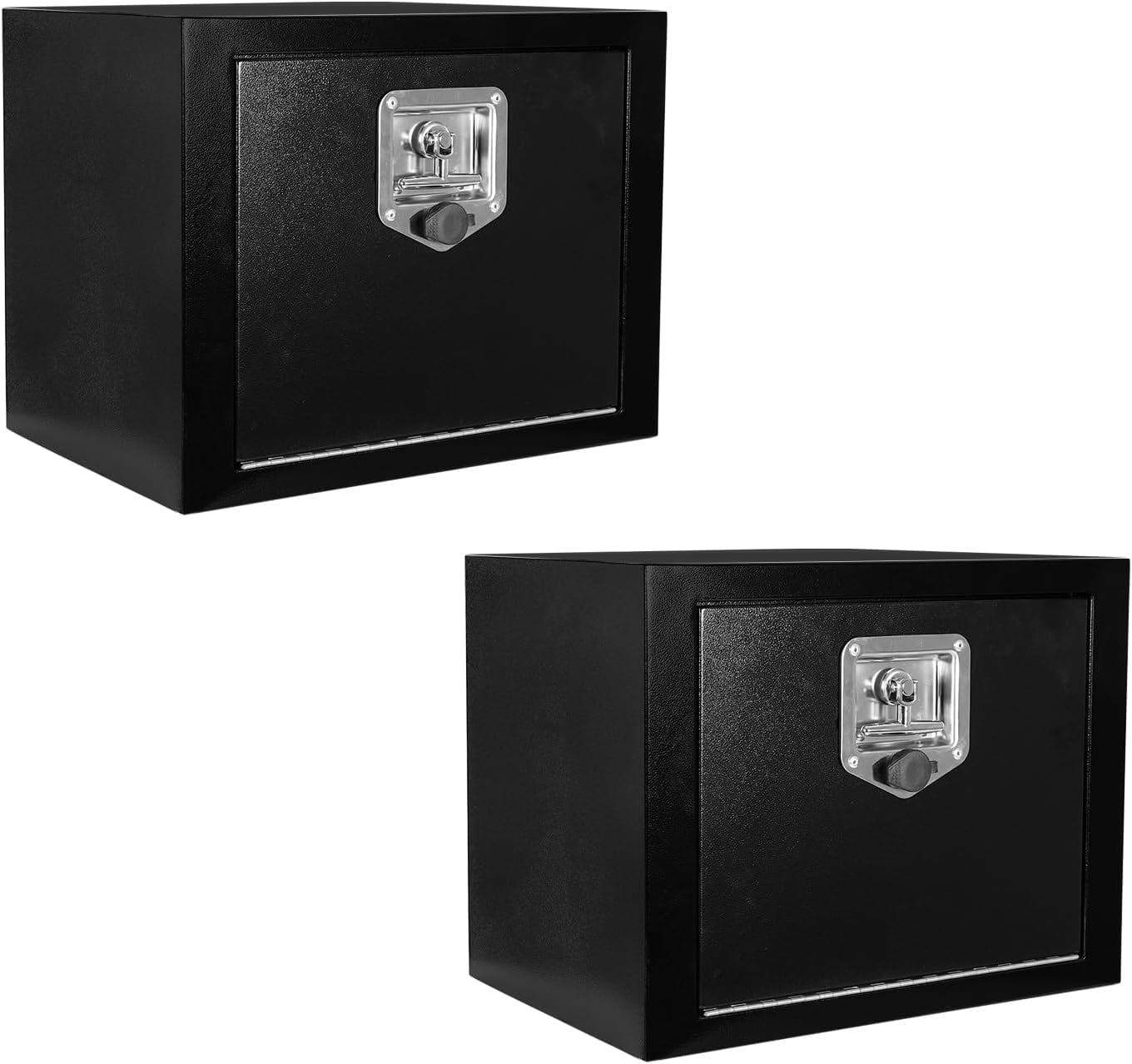 Underbody Truck Tool Box 2 Pack,Heavy Duty Steel Truck Storage Organizer for Pick Up Truck Bed RV Trailer, Waterproof Tool Box Chest with T-Handle Lock, Black (Pack of 2)