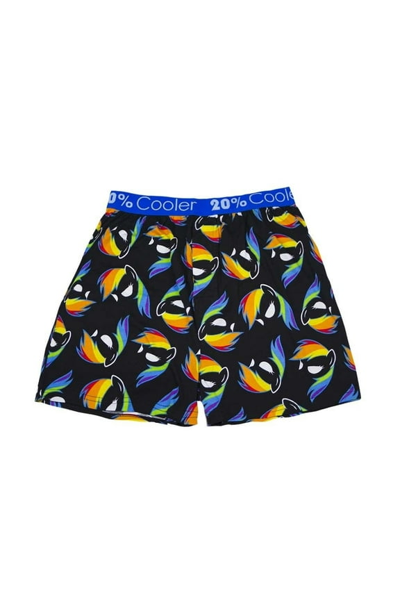 Men's HS0041-95 Rainbow Dash All Over Print Boxer, Black, X-Large