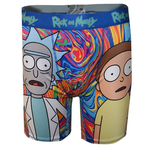 Underboss Mens Rick and Morty Psychadelic Swirl Performance Boxer Briefs