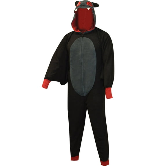 Underboss Mens Vampire Bat One Piece Hooded Footie Pajama (2X)