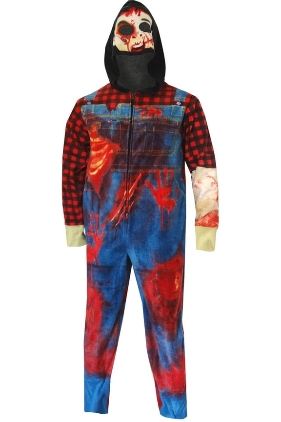 Underboss Mens Zombie Farmer Costume Onesie Union Suit Pajama (Small/Medium)