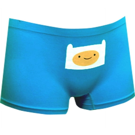 Underboss Womens Adventure Time Finn The Human Blue Seamless Hot Short Panty (Large)