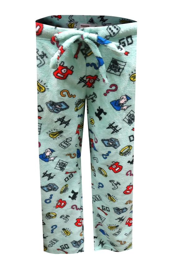 Womens Monopoly Icons Soft and Cozy Plush Junior Cut Lounge Pants (Medium)
