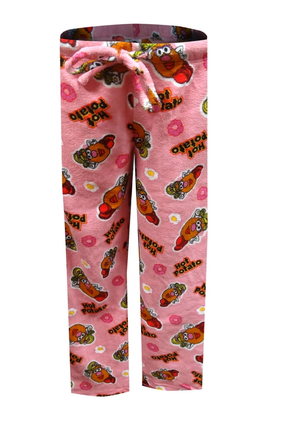 Womens Toy Story Mrs. Potato Head Hot Potato Junior Cut Plush Lounge Pants (Large)