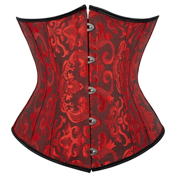 Underbust Corset Top Bustier Women Lace up Boned Gothic Waist Trainer Fashion Plus Size Black Red 4XL