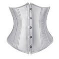 thumbnail image 1 of Stay Corset Underbust Corset Top Women Satin Lace Up Boned Underbust Corset Gothic Corset Gray XL, 1 of 5