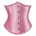 thumbnail image 1 of Stay Corset Underbust Corset Top Women Satin Lace Up Boned Underbust Corset Gothic Corset Pink XL, 1 of 5
