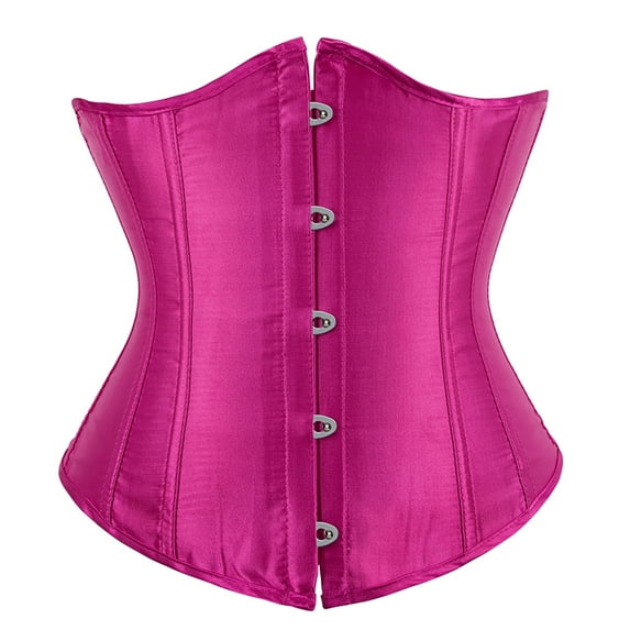 Stay Corset Underbust Corset Top Women Satin Lace Up Boned Underbust Corset Gothic Corset Rose XL