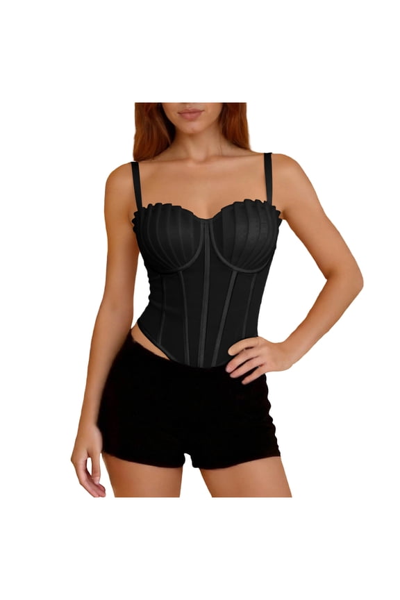 Underbust Corset Top for Women Sleeveless Strappy Backless Cami Bonnet Bodice Tanks & Vintage Inspired Bustier Blouses 2026