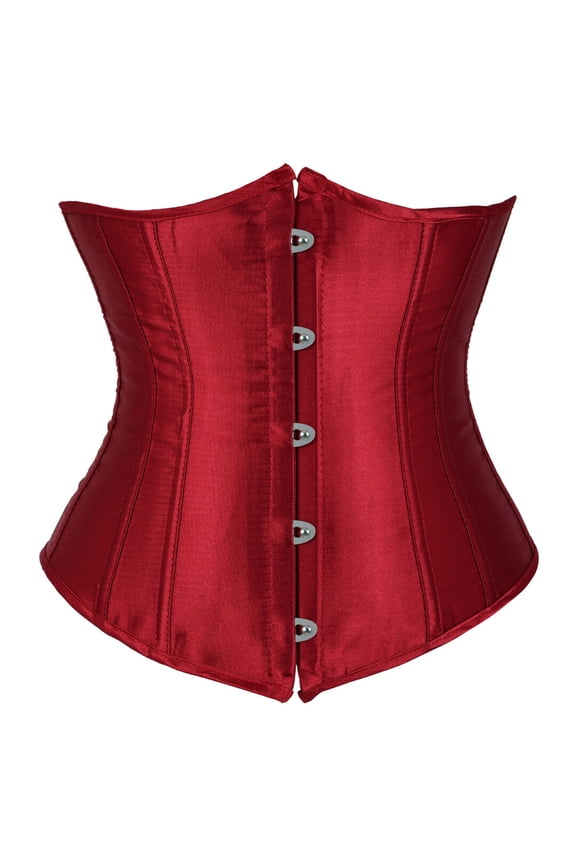 Underbust Corset Tops for Women Plus Size Waist Boned Burlesque Outfit Underboob Corsets Ladies Wein Rot XL