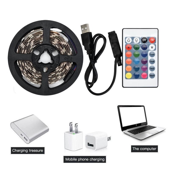 50 200cm Usb Led Strip Light Tv Back Lamp 2835rgb Colour Changing Remote Control Lighting Fixture Usb Led Strip Light Tv Back Lamp 2835rgb Colour Changing Remote Control Usb for Cu