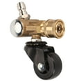 Undercarriage Cleaner Swivel Wheel with 1/4in Quick Connector Brass