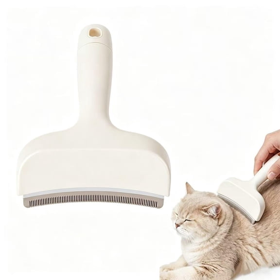 Pet Deshedding Tool with Curved Blade, V-Shaped Tight Teeth Pet Grooming Brush, Undercoat Shedding Comb for Dogs and Cats, Loose Fur Remover.