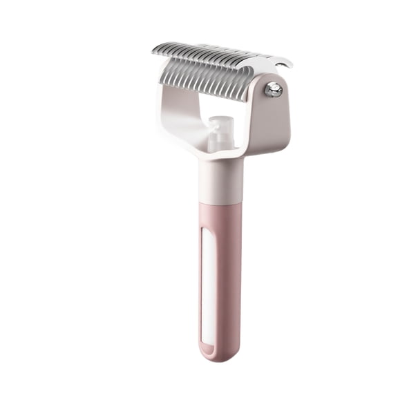 Undercoat Rake for Dogs, Double Sided Dog Brush, Deshedding Tool, Professional Detangling Comb for Long Haired Cats, Heavy Severe Knots Remover Rake,Pink