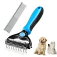 Newlight66 DoubleSided Pet Cat & Dog Grooming Undercoat Rake Deshedding & Hair Brush Set