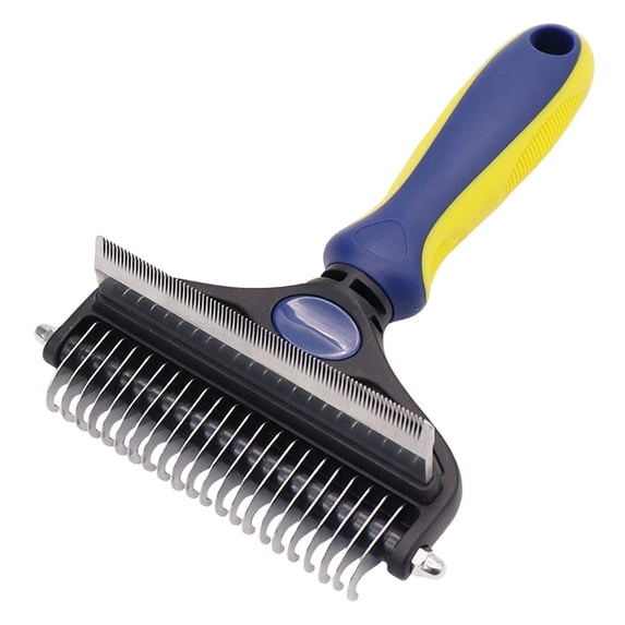Undercoat Rake and Deshedding Tool for Dogs and Cats, Dematting Comb for Long Hair Pets, Grooming Brush to Clear Mats, Tangles