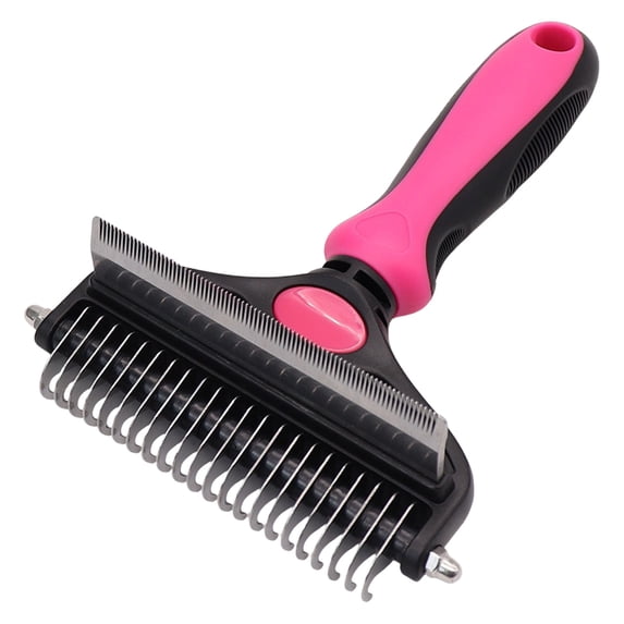 Undercoat Rake and Deshedding Tool for Dogs and Cats, Dematting Comb for Long Hair Pets, Grooming Brush to Clear Mats, Tangles