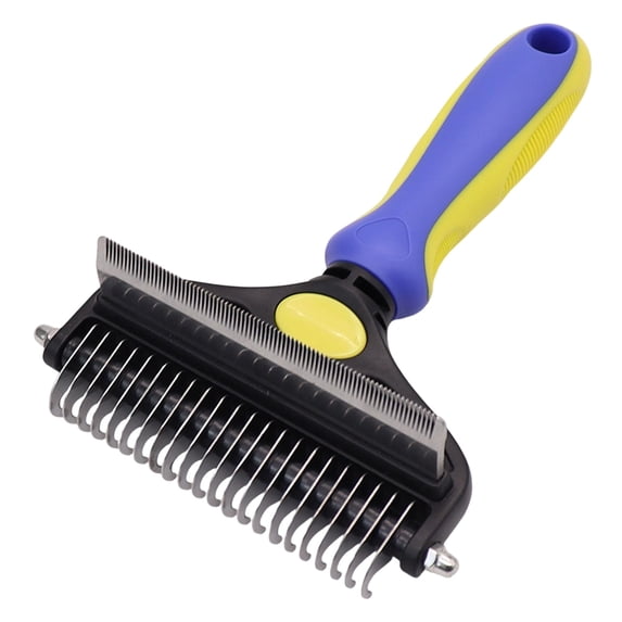 Undercoat Rake and Deshedding Tool for Dogs and Cats, Dematting Comb for Long Hair Pets, Grooming Brush to Clear Mats, Tangles