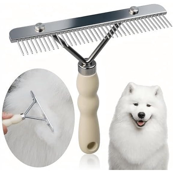 Undercoat Rake for Dogs, Rakes Brushes for Shedding Long Hair Coats Husky, Shepherd, Golden Retriever, Long Removes Loose Hair Tangles