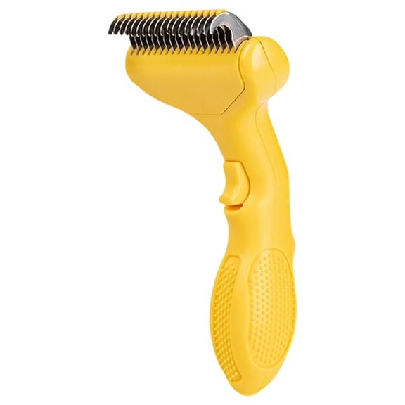 Undercoat Shedding Brush for Dogs & Cats – Professional Deshedding & Dematting Tool – Grooming Comb for Long Hair, German Shepherds & All Pets​,Yellow