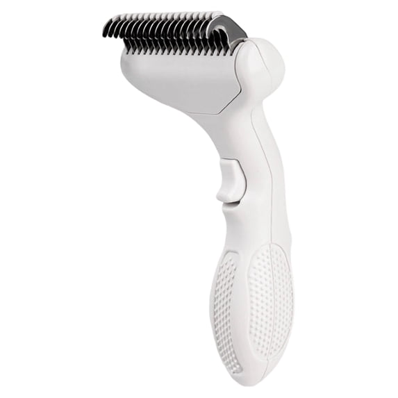Undercoat Shedding Brush for Dogs & Cats – Professional Deshedding & Dematting Tool – Grooming Comb for Long Hair, German Shepherds & All Pets White